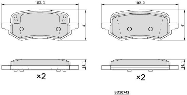 DESELRA Rear Brake Pad 1.0 Ecoboost 23+ Ford 1.0 Ecoboost 23+ Rear Brake for  Ford Disc Pad for  Car