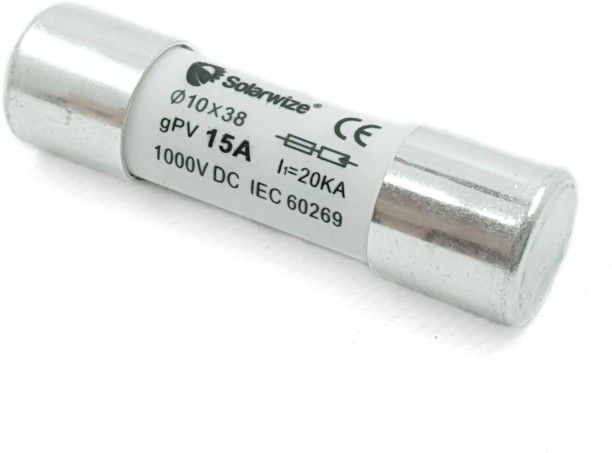 SolarFuse Solar Power PV Fuse 15Amp.1000V DC 38/10mm Hardwire Kit