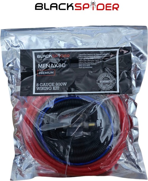 BLACKSPIDER MFNAK8G 8 GAUGE 800W WIRING KIT Hardwire Kit