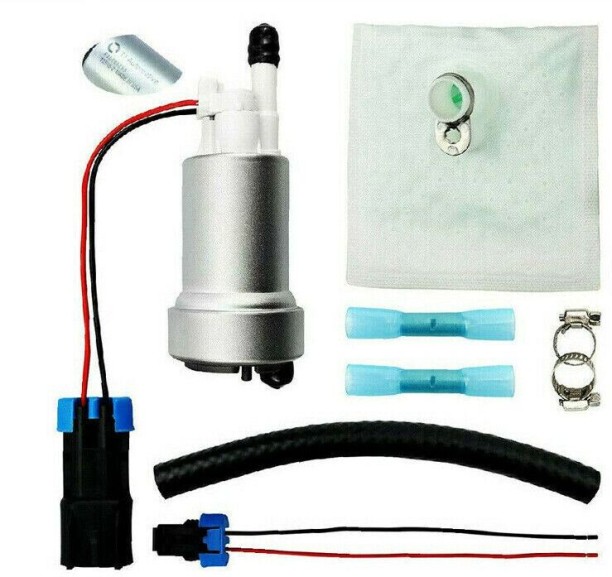 Huanix 525lph F90000285 Hellcat Fuel Pump and Installation Kit E85 Compatible with Walbro TI Car Accessories with Packaging~12969 Ignition Module Steel