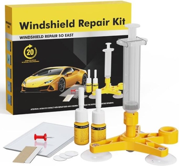 Flycross Windshield Repair Kit Solid Handheld Vehicle Glass Cleaner