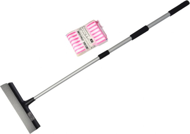 KIMS CONVENIENCE TELESCOPIC SQUEEGEE WINDOW CLEANER WITH 5 MICROFIBRE CLOTHS Solid Handheld Vehicle Glass Cleaner