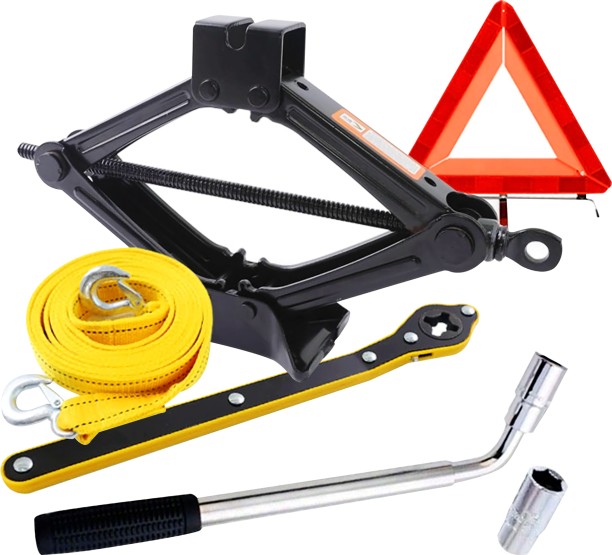 Mix Box Emergency Car Jack Towing Rope Saftey Set - 2.5 Ton Vehicle Jack