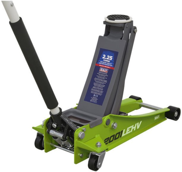 Sealey 2001LEHV 2.25 Tonne Low-Entry Rocket-Lift Hi-Vis Green Vehicle Jack