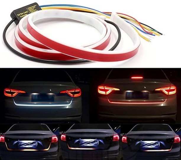 PressPlay Tech Car Styling LED Strip Trunk Light 12V RGB 120cm IP68 Multifunction Auto Rear DRL Warning Lamp Tail Light Any LED (12 V, 12 W)
