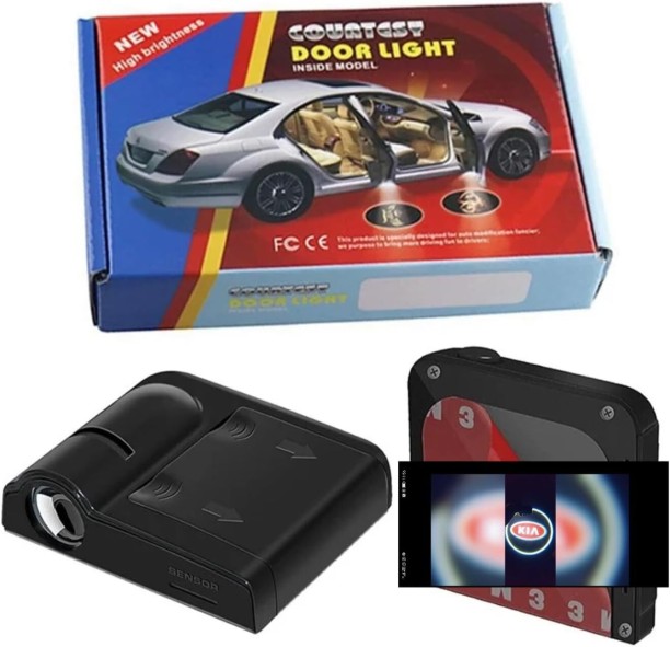 ALANES 2-Piece Wireless Car Welcome Logo Lamp Laser Projector Car Light Applicable for KIA Models Side Marker car LED for car (4.5 V, 5 W)