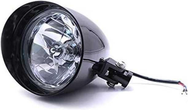 P. Concepts 12V Black Motorcycle Bullet Headlight Head Light Lamp Headlight Motorcycle LED for Motorcycle (12 V, 10 W)