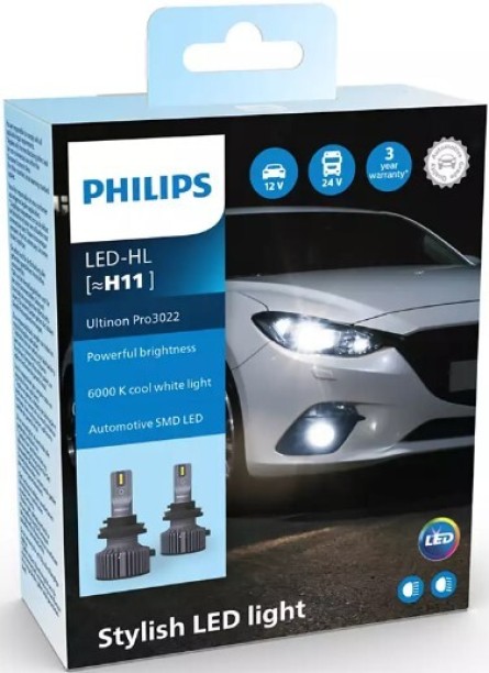Philips H11 Ultinon Pro3022 11362U3022X2 Headlight Car, Motorbike, Truck LED for TOYOTA, FORD, ISUZU, SUZUKI, VW, OPEL, MAHINDRA, RENAULT, NISSAN, BMW, MERCEDES, audi (12 V, 20 W)