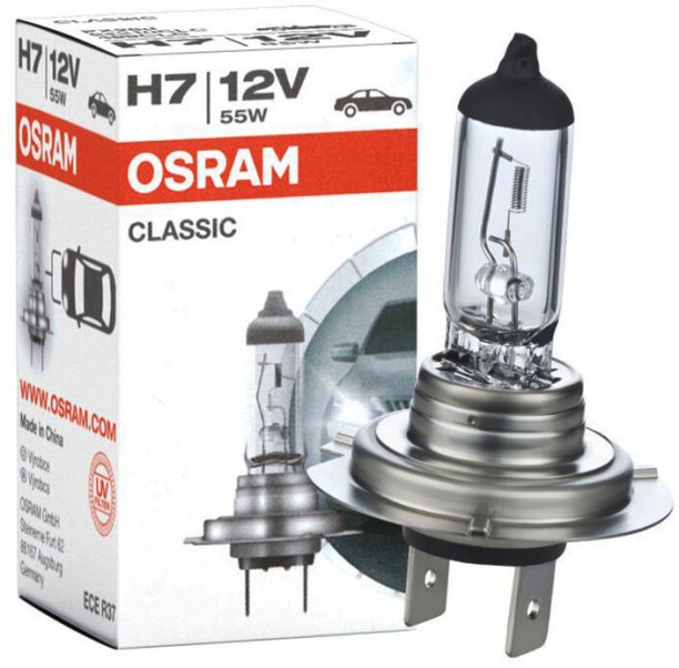 Osram H7 Classic Headlight Car Halogen for Various Brands (12 V, 55 W)