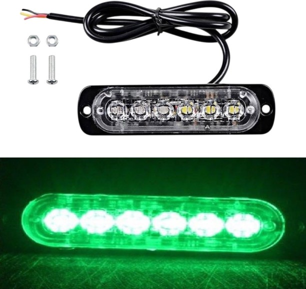 Royal Emperor Green Strobe Flash Cluster 6LED Side Marker Grille Bumper Light Side Marker, Back Up Lamp, Fog Lamp All Types 12V or 24V LED for All Types 12V or 24V (12.24 V, 6 W)
