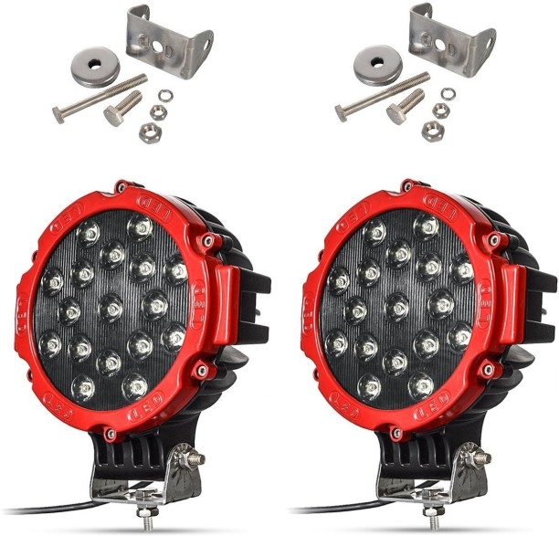 Royal Emperor 2 Pcs 51W Round LED Vehicle Spot Light Bar, Spot Beam Work Lamp DC10~80V For Off-Road Driving, Jeep, SUV, Bakkie, ATV, Truck, Boat, Construction Machinery, Plant Equipment, Outdoor/Indoor Lighting. Fast Response, No Flickering, Vibration-Proof, Long Lifespan. Back Up Lamp, Fog Lamp, Headlight All Vehicles DC10~80V LED for All Vehicles DC12V. (12.24 V, 51 W)