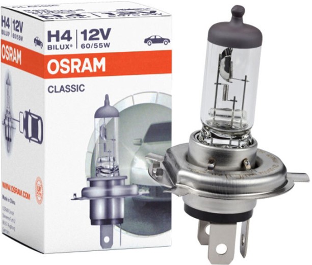 Osram H4 Bilux Classic Headlight Car Halogen for Various Brands (12 V, 55 W)