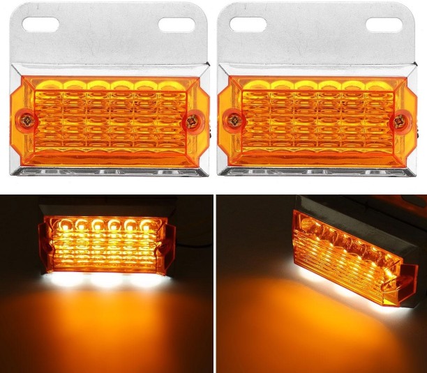 Royal Emperor Premium Quality 2Pces Universal 24V Truck Van PickUp Trailer Side Marker Lights, Indicator Lamps, Cluster Lights. Side Marker, Back Up Lamp, Tail Light All Types 24V LED for All Types 24V (24 V, 7.5 W)