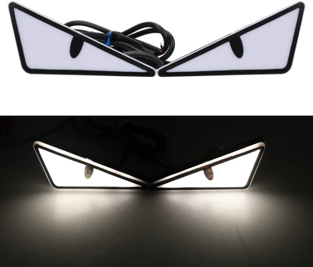 LuckyUnion Motorcycle license plate screw light triangle devil eye modified universal motorcycle decorative accessories lamp License Plate Light Universal LED for 1 (12 V, 5 W)
