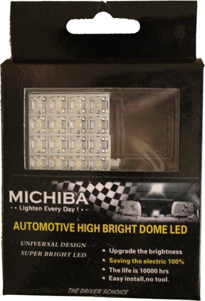 Michiba Car Interior LED Dome Light (16xLED) T10/W5W Ba9s T10/31mm Festoon Interior Light Car LED for Multiple (12 V, 4 W)