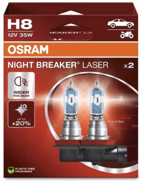 Osram Night Breaker Laser H8 Headlight Bulb Halogen for Halogen Headlights (12 V, 35 W)