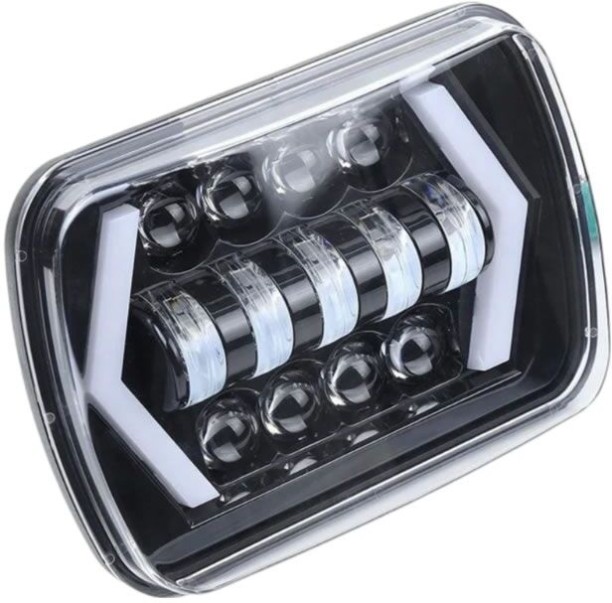 TGT- 5x7 Inch Square LED Headlight with Arrow DRL & Turn Signal Headlight 1989 K5 Blazer, C4 Corvette, W250 Dodge, GMC, Toyota LED for GMC, Toyota, Jeep (12 V, 30 W)