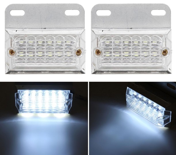 Royal Emperor Premium Quality 2Pces Universal 24V Truck Van PickUp Trailer Side Marker Lights, Indicator Lamps, Cluster Lights. Side Marker, Back Up Lamp, Tail Light All Types 24V LED for All Types 24V (24 V, 7.5 W)