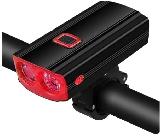 Generic AB-ZX06-1 Dual Light Source Wireless Code Meter Bicycle Front Light Dash Light Bicycle LED for Bicycle (0 V, 0 W)