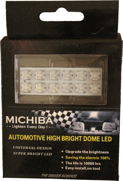 Michiba Car Interior LED Dome Light (12xLED) T10/W5W Ba9s T10/31mm Festoon Interior Light Car LED for Multiple (12 V, 4 W)
