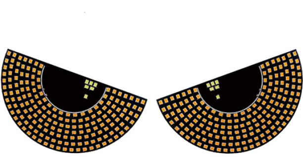 Ekoshay LED light Y3-yellow semicircular eyes Interior Light Universal type LED (5 V, 5 W)