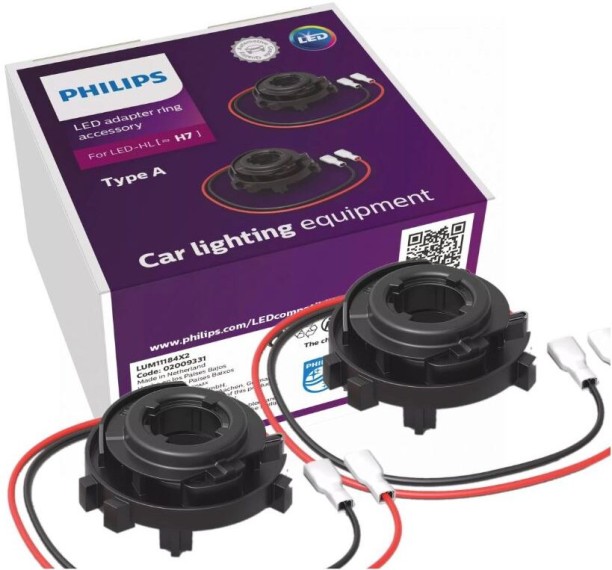 Philips RINGS Adaptor 11020X2 Headlight Car, Motorbike, Truck LED for TOYOTA, FORD, ISUZU, SUZUKI, VW, OPEL, MAHINDRA, RENAULT, NISSAN, BMW, MERCEDES, audi (12 V, 24 W)