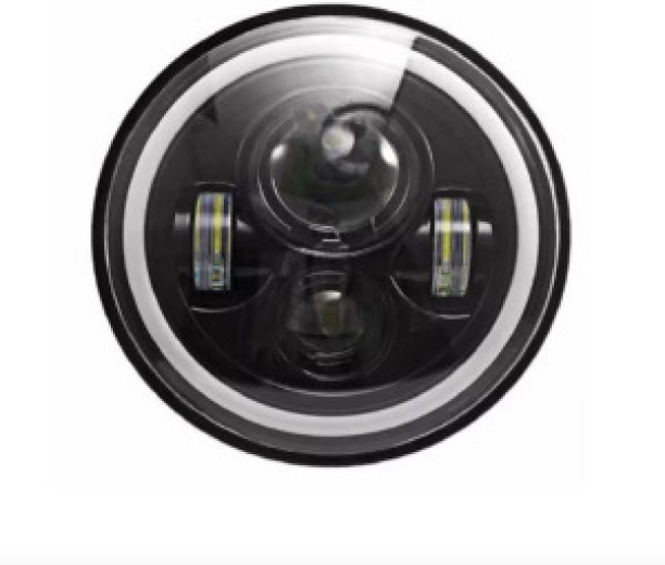 Ashcomonline 7 Inch Full Ring Round LED Headlight PC-7 Headlight All Vehicle Types Halogen for N/A (20 V, 50 W)