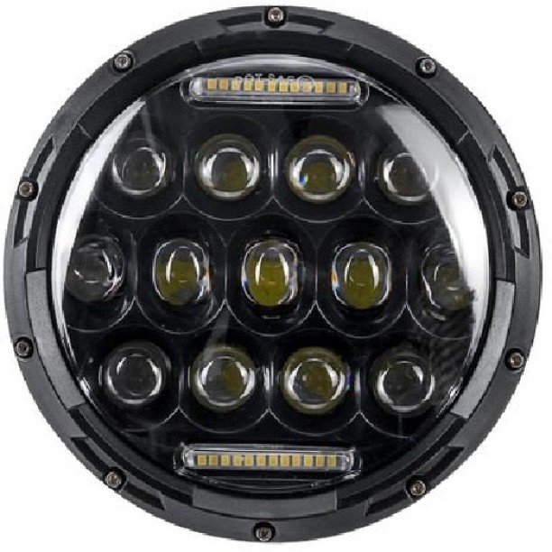 joburgdeals 7" H4 60W Round Jeep LED Headlights Headlight jeep LED for 1 (123 V, 123 W)
