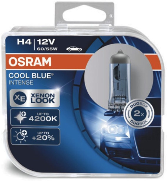 OSRAM Cool Blue Intense H4 Headlight Bulb Halogen for Halogen Headlights (12 V, 60 W)