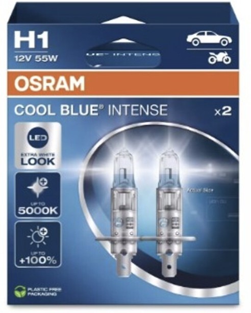 Osram Cool Blue Intense H1 Headlight Bulb Halogen for Halogen Headlights (12 V, 55 W)