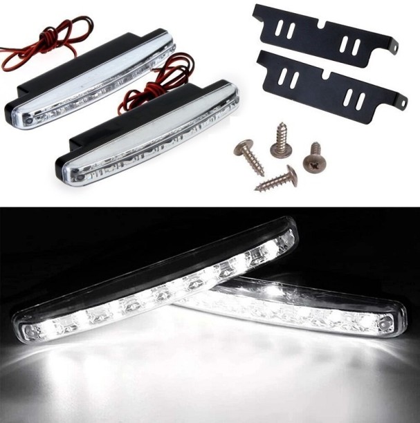 Royal Emperor Premium Quality 2pcs 8-LEDs Vehicle DayTime Running Lights DC12V Splash-Proof Fog Lamp All Vehicles DC12V LED for All Vehicles DC12V. (12 V, 8 W)