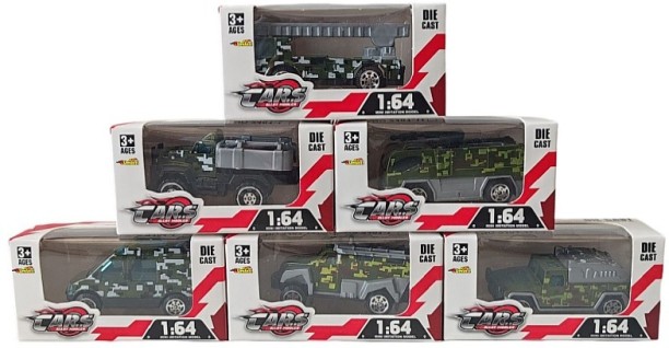 Umlozi 1:64 Die Cast Metal Cars 6 Pack- Individually Boxed - Army Designs
