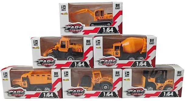 Umlozi 1:64 Die Cast Metal Cars 6 Pack- Individually Boxed - Construction Designs