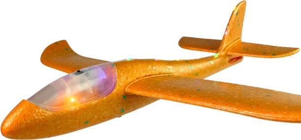 Umlozi Glider Throw Foam Airplane Large Throwing Foam Plane with Lights - Orange