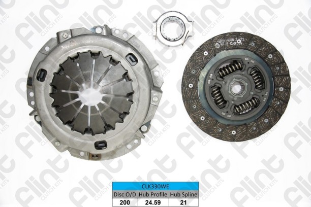 FLINT CLK330WE(R165MK) Clutch Kit (2-Year Warranty) Toyota Corolla Tazz Yaris 1.3 1.4Corolla Conquest Tazz RUNX 1.3 1.4 All Models 93- Yaris 1.3 12- Auris 1.4 07- EE90 EE92 EE100 EE110 Metal for  Toyota Corolla/Qonquest/Tazz 1.4/1.4::Toyota Yaris 1.3/1.4::Toyota Run-X 1.3/1.4:: Clutch Repair Kit for  Car