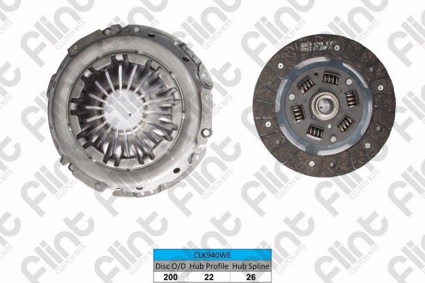 FLINT CLK940WE(R470MK) Clutch Kit (2-Year Warranty) Nissan NP200 1.6iRenault Clio-3 Duster Fluence Kangoo Logan Megane Modus Sandero 1.4 1.6 64kw & 16v 77kw 09- Metal for  Nissan NP200 1.6 2010+::Renault Modus/Megane/Sandero 1.4/1.6 64kw/77kw 2009+::Renault Clio3/Duster/Fluence/Locan/ 1.4/1.6 64kw/77kw 2009+:: Clutch Repair Kit for  Car