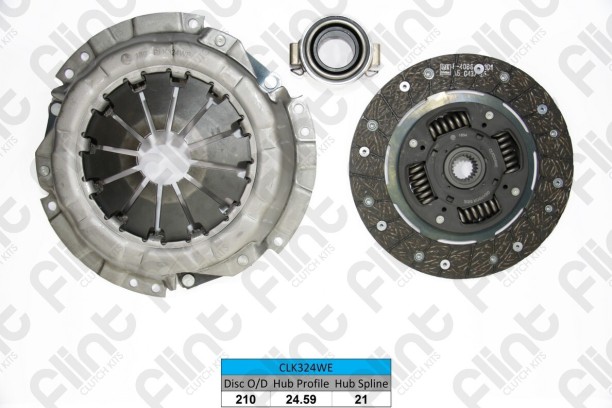 FLINT CLK324WE(R162MK) Clutch Kit (2-Year Warranty) Conquest Tazz Corolla 1.6Conquest Tazz Corolla Auris Verso Sprinter RUNX RAV4 MR2 160i 180i 93- Metal for  Toyota Corolla/Qonquest/Tazz 1.6 Clutch Repair Kit for  Car