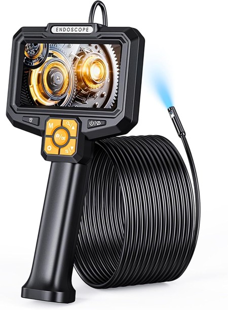 Milky Way Dual Lens Industrial Endoscope, 1080P HD Borescope Inspection Camera Metal for  1 Brake Master Cylinder Repair Kit for  Car