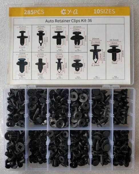 Auto retainer clips kit 285pc Fiber for  N/A Transfer Case Repair Kit for  Car