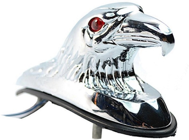 HY 9442111251239 Basic Twin-tube New Chrome Front Fender Frame Eagle Head Ornament Statue for Motorcycle Motorbike ATV Car Bonnet for  universal Shock Absorber for  motobike