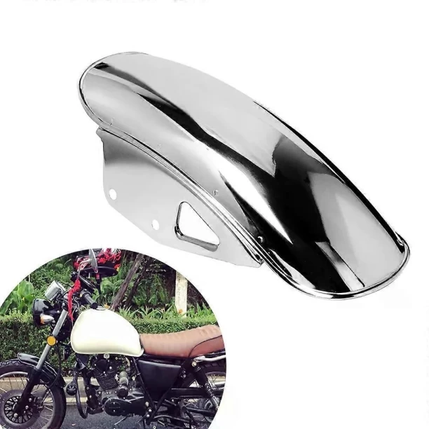 MN 9442111300470 Basic Twin-tube (chrome)New Motorcycle Front Fender Mud Flap Guard Fairing Mudguard Fairing Mud Flaps Splash Guard Wheel for  universal Shock Absorber for  motobike
