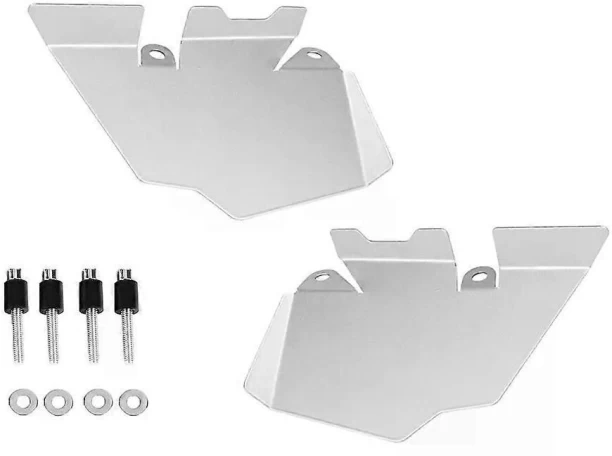 PB 9442111303112 Basic Twin-tube (Silver)Motorcycle Rear Seat Foot Pedal Mudguard Fender Recess Cover Passenger Splash Guard compatible for  universal Shock Absorber for  motobike