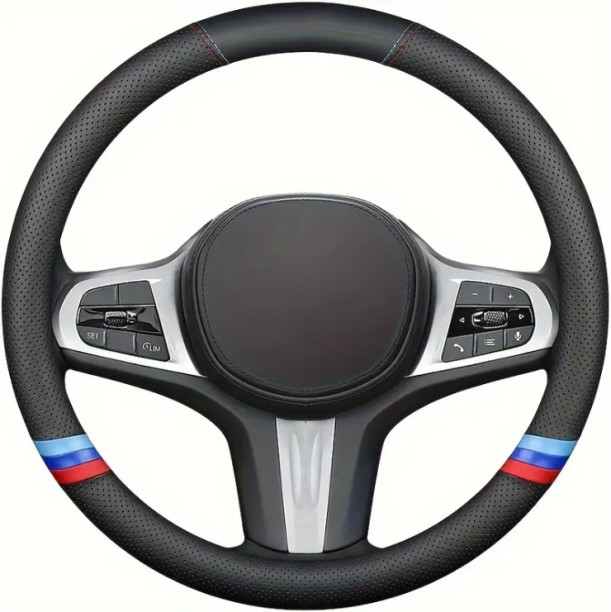Lavish by Tops Sporty Red & Blue Striped Steering Wheel Cover- Non-Slip & Universal Fit Steering Gear