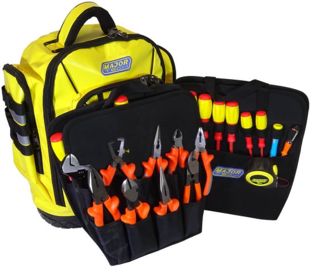 Major Tech Backpack Toolbag + 16pce Tools - TBP7-9 Vehicle Tool Kit