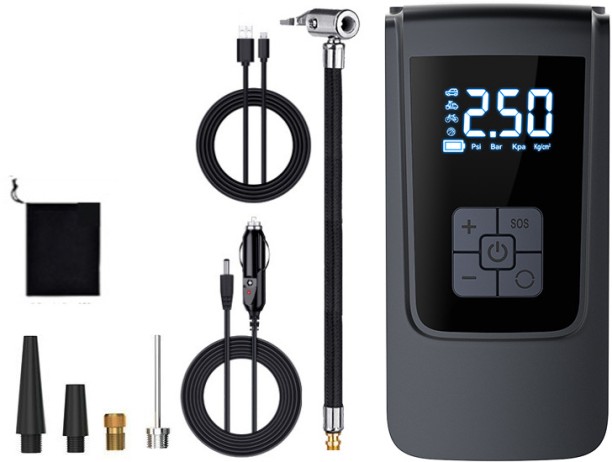 Finevr Tire Inflator for Car Bike Motorcycle Portable Car Air Compressor Tire Inflator Air Pumps with Power Function Vehicle Tool Kit