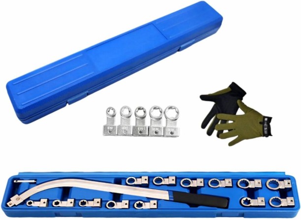 MS Professional Belt Pulley Removal Wrench Kit With 13 Adaptors, Gloves & Case Vehicle Tool Kit