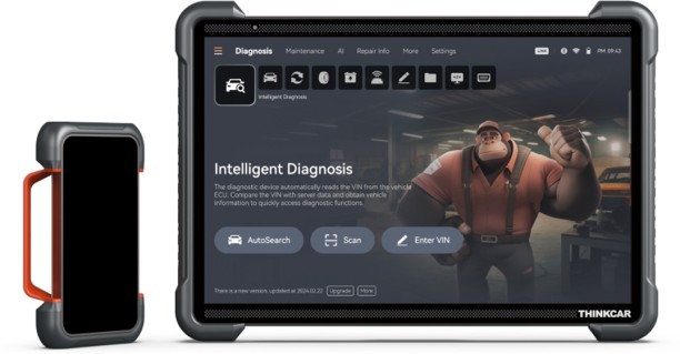 ThinkCar THINKTOOL Expert 394 12-Inch AI Diagnostic Tool OBD2 EOBD Scanner Vehicle Tool Kit