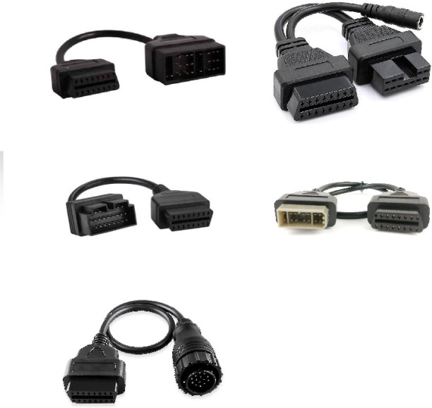 OBD DYNAMICS 5pc Car Cable Adapter Set Vehicle Tool Kit