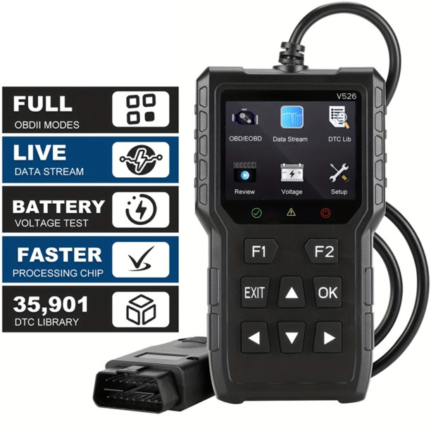 Egorip Car Diagnostic OBD2 Scanner V526 Black Vehicle Tool Kit