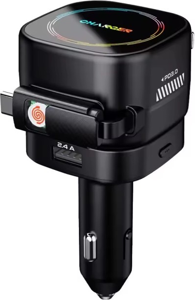 Happyfun Car charger PD flash charging retractable cable fast charging cigarette lighter Vehicle Tool Kit